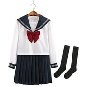 SHX School Girl Outfit Kawaii Cute Maid Outfit Girl JK Uniform Suit, Sailor's Suit. Japanese Student Suit