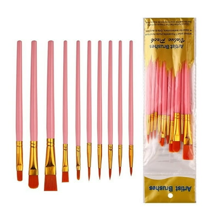 10 Pcs Acrylic Paint Brushes Set Painting Brushes Art Supplies For Watercolor Gouache Acrylics