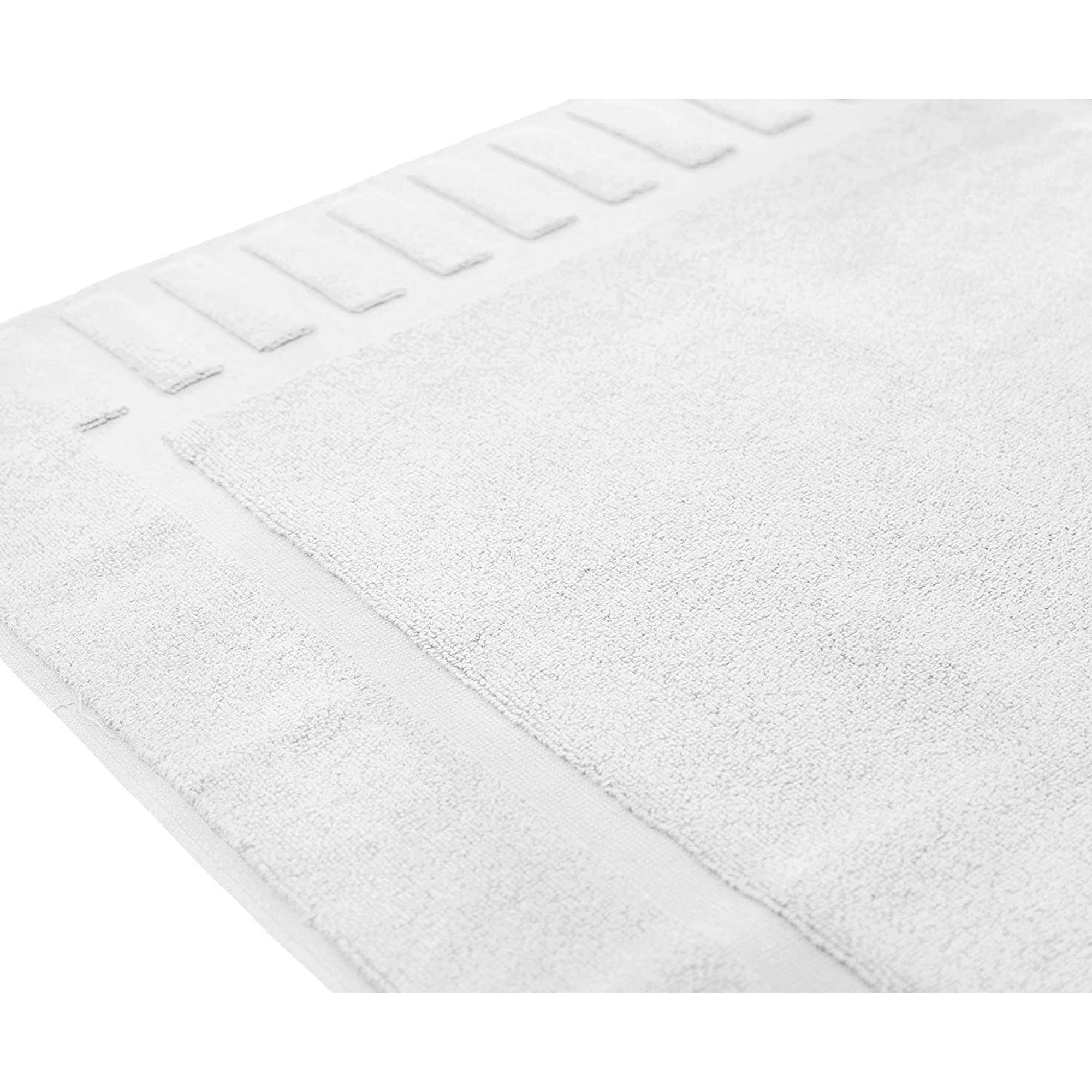White Classic Luxury Bath Mat Floor Towel Set Absorbent Cotton Hotel Spa Shower Bathtub Mats Not a Bathroom Rug 22 x34 55 x 86 cm 2 Pack of Quick