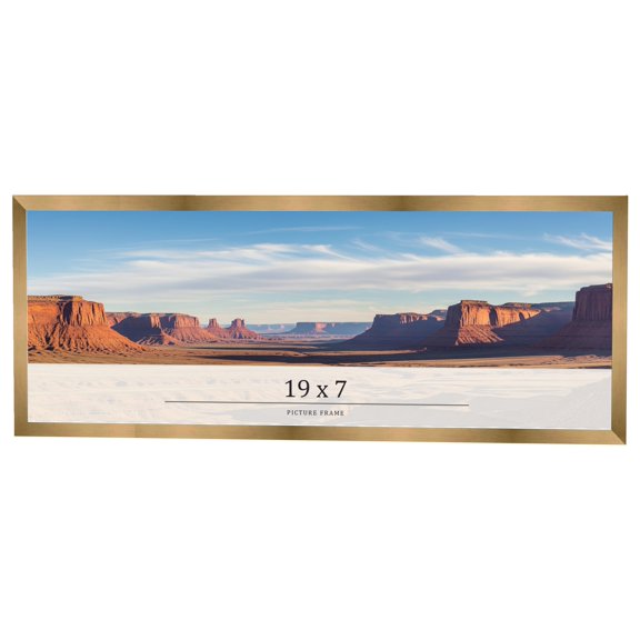 19x7 Frame Gold Bronze Solid Wood Picture Frame Width 0.75 Inches | Interior Frame Depth 0.5 Inches