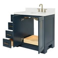 thumbnail image 6 of Ariel Taylor 36 In. Right Offset Oval Sink Bathroom Vanity With Carrara White Quartz Countertop 1.5 Edge In Midnight Blue, 6 of 11
