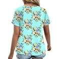thumbnail image 2 of Womens Plus Size Tops Summer Short Sleeve Shirts Trendy Floral Loose Fit Tees YH002 3XL, 2 of 5