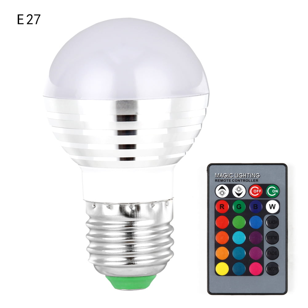3W/5W/10W E27 16 Color Changing RGB LED Light Bulb+IR Remote Control Party Decor 