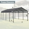 thumbnail image 2 of Only Choice 12X20 FT Metal Carport Heavy Duty Carport with Galvanized Stell Roof,Outdoor Canoty, Metal Roof and Frame for Pickup,Boat, Car and Tractors., 2 of 7