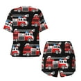 thumbnail image 6 of Wukai Fire and Rescue Truck Women's Pajama Set,Short-Sleeve Top and Shorts with Elastic Waistband and Pockets for Loungewear, Yoga, and Casual Wear-Large, 6 of 8