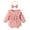 Pink, variant on SILVERCELL Newborn Baby Girls Long Sleeve Ruffled Romper Bodysuit + Headband Outfits Clothes Set 0-24M