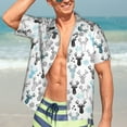 thumbnail image 7 of Fuzoiu Winter Art Blue and Black Moose Print Hawaiian Shirt for Men, Summer Beach Casual Short Sleeve Button Down Shirts, Men’s Beach Summer Shirts with Pocket,Large, 7 of 7