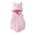 thumbnail image 3 of Bainana Halloween Girls Rabbit Role Play Bodysuit Sleeveless Cute Ear Hooded Romper Soft Stylish Kids Theme Party Dress Up Jumpsuit 3-6 Months Pink, 3 of 9