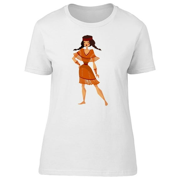Beautiful Indian Girl Cartoon Tee Women's -Image by Shutterstock