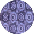 thumbnail image 1 of Ahgly Company Machine Washable Indoor Round Oriental Blue Modern Area Rugs, 8' Round, 1 of 4