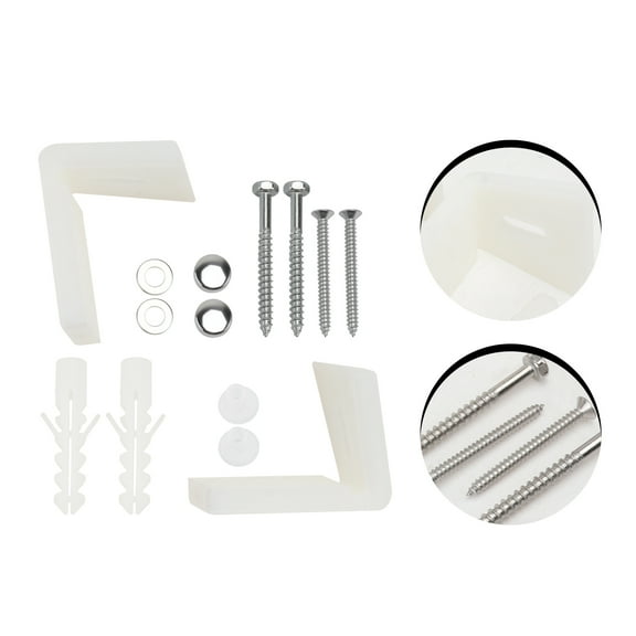Pretyzoom 1 Set Toilet Fixing Bolts White Plastic L Shape Toilet Seat Accessories