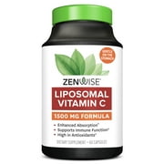 Zenwise Vitamin C Liposomal Ascorbic Acid  1450 MG of Organic Highly Bio Available Vitamin C for Immune Health, Natural Energy Boost, and Skin Care Support