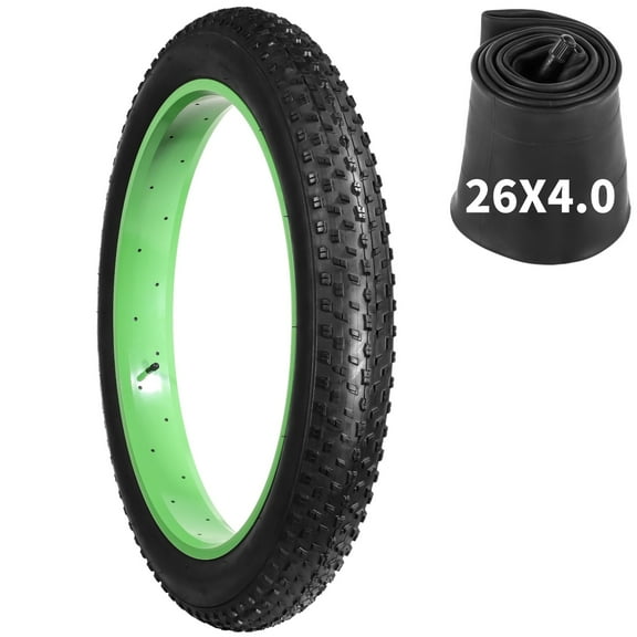 26×4.0 Fat Bike Tire with Inner Tube, Puncture Resistant Fat Tire with AV 1.18" Valve, Folding MTB Replacement Tire, All Terrain Bicycle Tire, High-Performance Tire for Snow, Street
