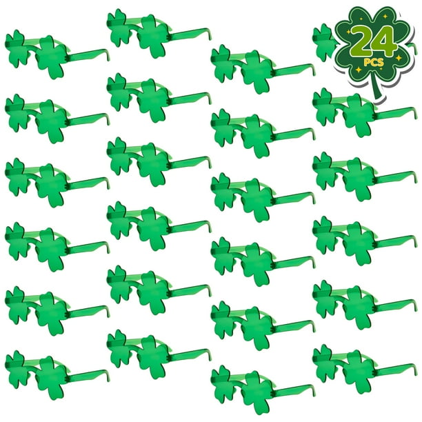 Gafas de sol ArtCreativity Día de San Patricio Shamrock x24 Green