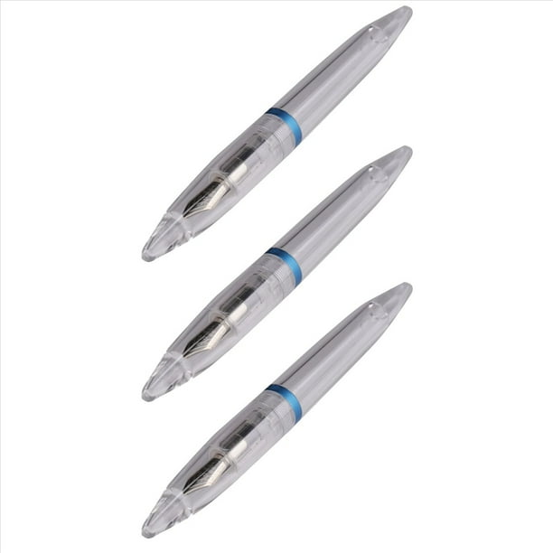 3X Pluma EstilográFica de Punta de 0,5 mm con Cuentagotas Plumas Transparentes de Alta Capacidad Suministros Escolares de Oficina para Estudiantes Escritura Regalos PapeleríA Azul