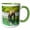 Green/White, variant on 3drose, Alaska, Lake Clark. Young Grizzly Bear Walks the Shoreline., 11oz Two-tone Black Mug