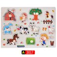 thumbnail image 1 of Wooden Children's Hand-held Board Animal Digital Three-dimensional Puzzle Puzzle Building Blocks Doll Toys Stall, 1 of 6