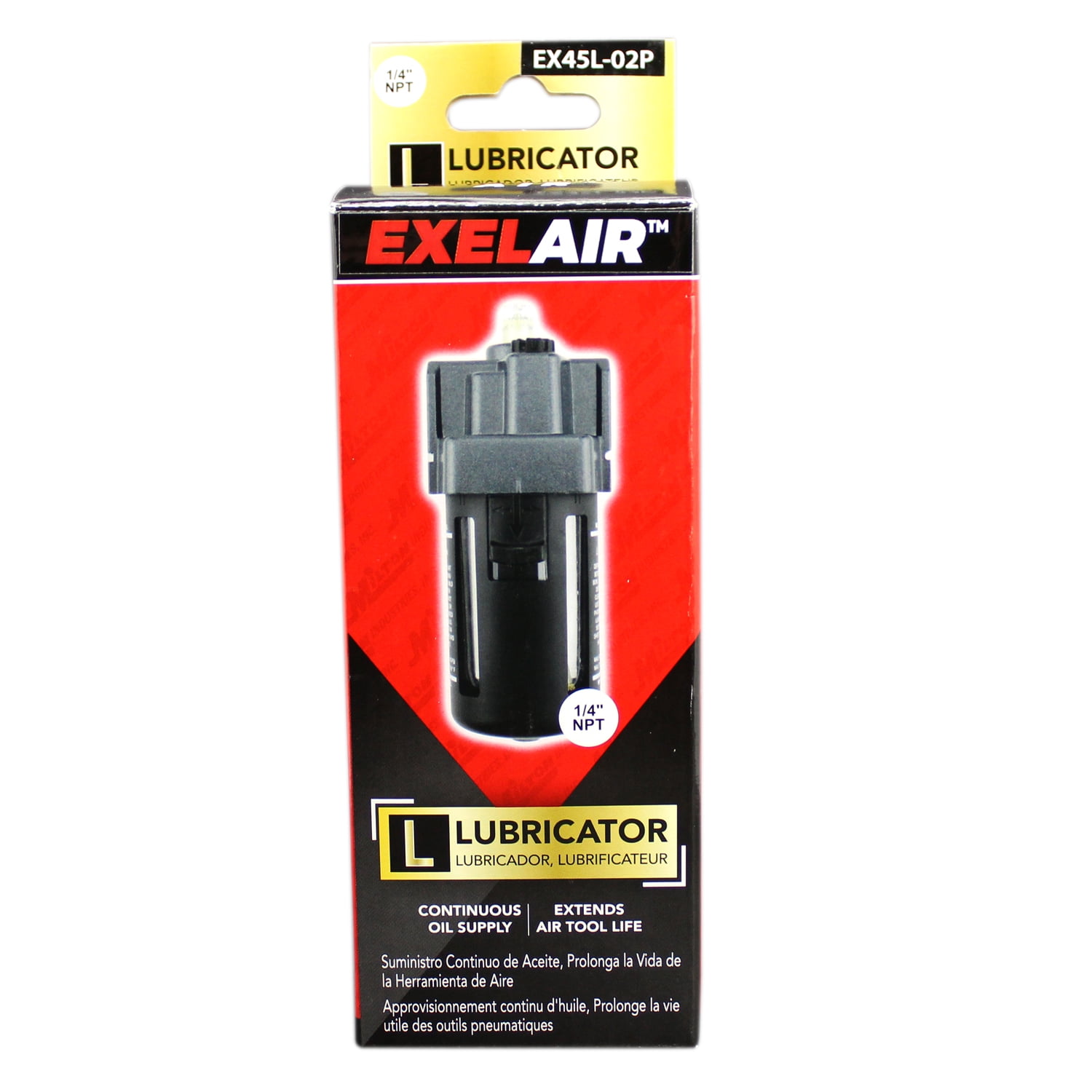 ExelAir EX45L-02P 1/4 NPT Polycarbonate FRL Lubricator 