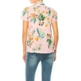 thumbnail image 3 of Women's Floral Print Overlapping Short Sleeve Top with Front Tie Collar, 3 of 5