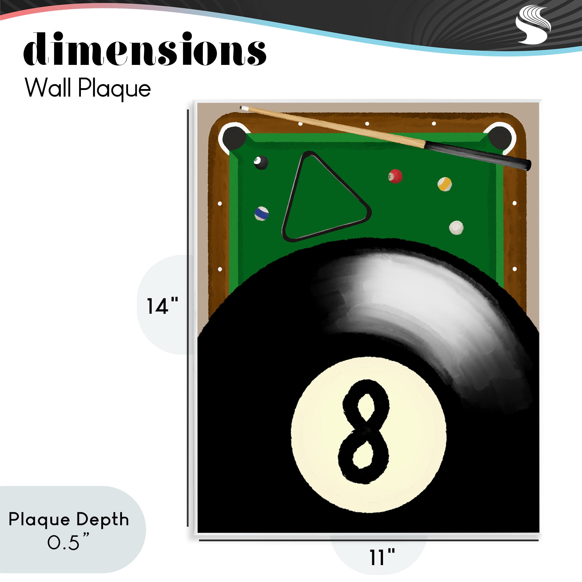 Stupell Industries Billiard Table & Balls Wall Plaque Art, design by Jennifer Stith
