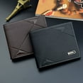thumbnail image 2 of Cartera para hombre Cartera corta para hombre con múltiples tarjetas Cartera informal elegante Cartera suave con tres pliegues cruzados para jóvenes, 2 of 6