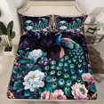 thumbnail image 2 of Castle Fairy Boys Girls Animal Peacock 4 Pieces Queen Sheet Sets,Chic Floral Peony Ultra Soft Flat Sheet,Luxury Vintage Aesthetic Queen Fitted Sheet,Lightweight Room Decor, 2 of 7