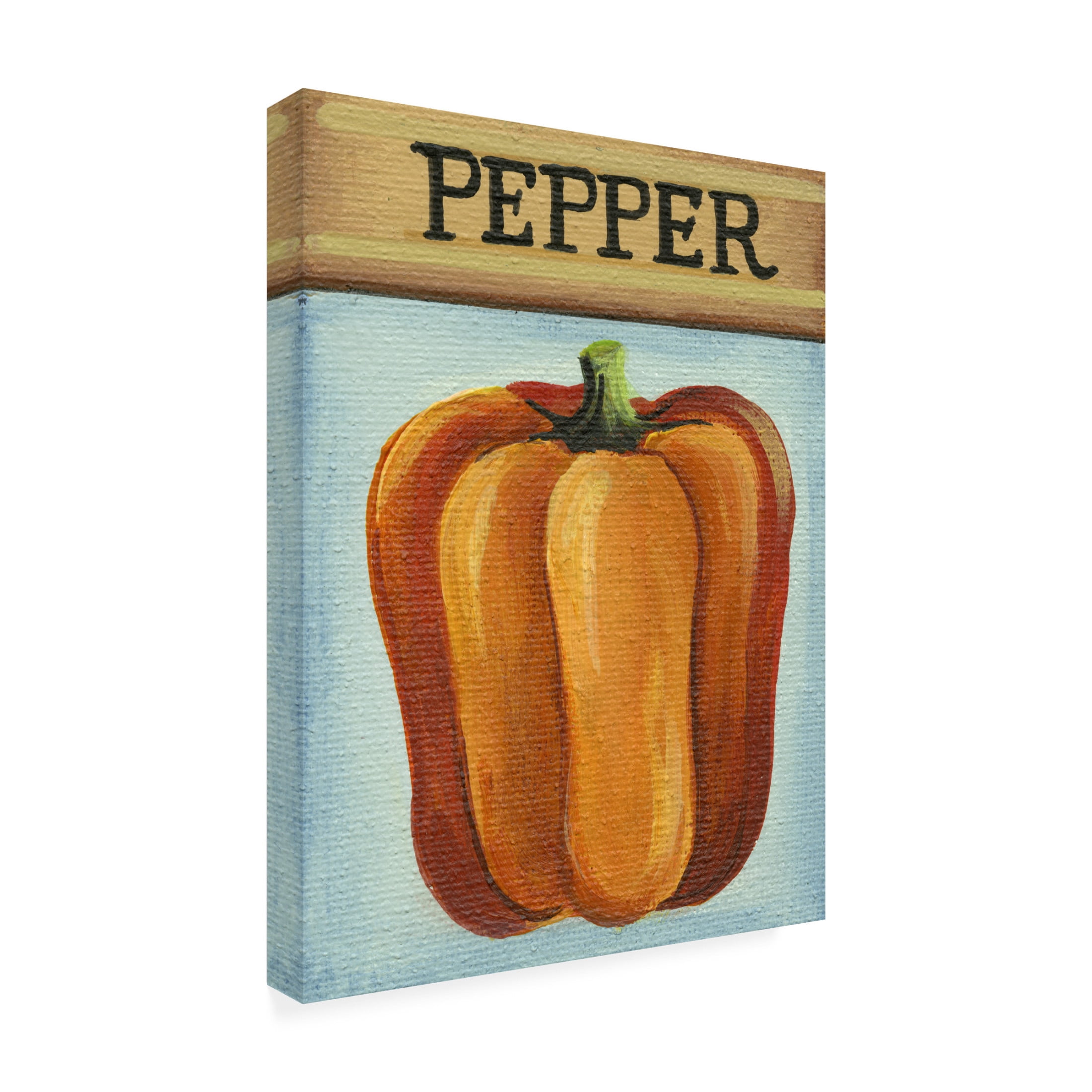 Canvas Wall Art - Debbi Wetzel 'Seed Packets 24 - Pepper' Wall Art for Living Room, Bedroom, or Office Décor by Trademark Fine Art - 35 x 47 Inches