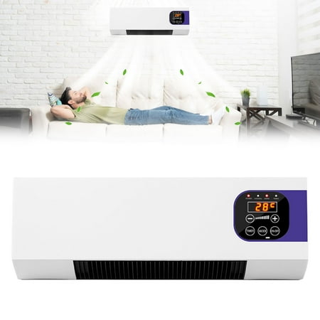 

QIEZHON Wall Mounted 2000W Space Heater Portable Desktop/Wall Heater Nature Wind And Heating Wall Fan Adjustable Thermostat Remote Control 6H Timer Indoor Heaters For Bathroom Bedroom Of Air Cooler