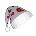 thumbnail image 2 of KLL Christmas Hats for Adults Plush Ladybug Print Santa Hat Xmas Fluffy Santa Claus Hat for Women Men, 2 of 6