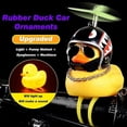thumbnail image 2 of Rubber Duck Toy Car Ornaments Yellow Duck Car Dashboard Decorations Squeeze Duck Bicycle Horns with Propeller Helmet2Pieces-002, 2 of 4