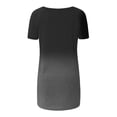 thumbnail image 4 of Ichuanyi Womens Swimsuits Clearance Women's Fashion Gradient Printed Blouse V-neck Short Sleeve Loose T-shirt Tops Ichuanyi Ichuanyi, 4 of 5