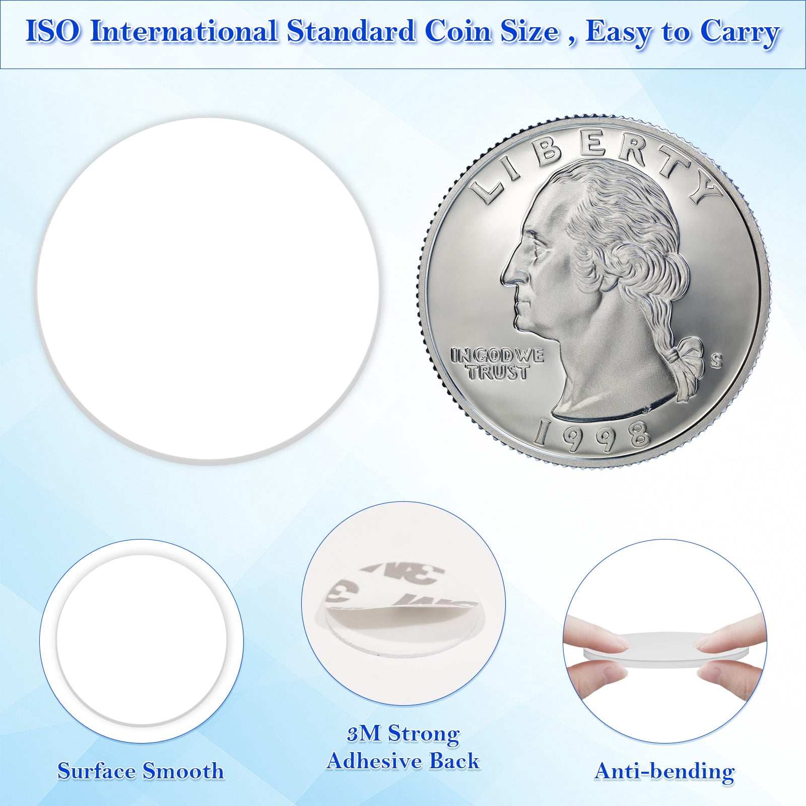 100PCS NFC Stickers Tags, 25mm Rewritable NTAG215 Blank NFC Cards with Adhesive Back, 504 Bytes Memory NFC Coin Card Chip for NFC Enabled Devices Phone Calls Automatically Commands (White, Black)