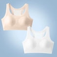 thumbnail image 3 of HAOTAGS 2pc Teen Girls Soft Training Bras(9-17), Seamles Bra Girls No Pads Sports Bras Beige 12-13Years, 3 of 6