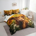 thumbnail image 3 of Manfei Farm Highland Cattle Bedding Comforter Set 7 Pieces, Chic Sunflower Daisy Queen Bedding Sets, Retro Farmhouse Queen Sheet Sets, Super Cozy Room Decor, 3 of 8