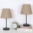 thumbnail image 3 of Moden Table Lamps - Small Bedside Nightstand Lamps Set of 2 with Fabric Shade, 3 of 6