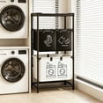 thumbnail image 4 of Amzcrzy Plastics Storage Basket Multi Tiered Laundry Hamper with Sorting Bins Space-Saving Clothes Organizer for Bathroom Laundry Room Balcony Multi Compartment Dirty Clothes Storage Rack, 4 of 6