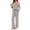 Grey, variant on Weekease Two Piece Pajama Sets for Women V Neck Button up Tops Drawstring Pants Casual Lounge Set with Pockets