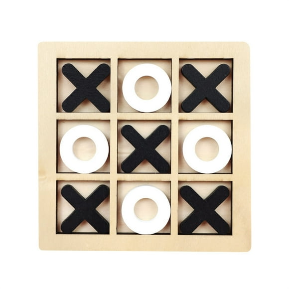 Eoozwa Tic Tac Toe Game Wooden Board for Family Game Night Portable Travel Toy Strategic Fun Gift for Indoor Play Parties and Gatherings