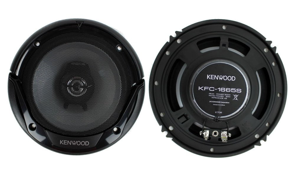 Kenwood KFC-1665S 300-Watt 6.5-Inch 2-Way Sport Series Flush Mount Coaxial Speakers with Paper Tweeters Set of 2 