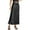 Black, variant on Women's Satin Silk Maxi Skirt High Waist Lace Trim - Elastic Waist Party Wedding Long Skirt, All Seasons