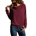 thumbnail image 1 of Hauts pour Femmes Manches Longues Col Bénitier Tunique Décontractée Slim, 1 of 1