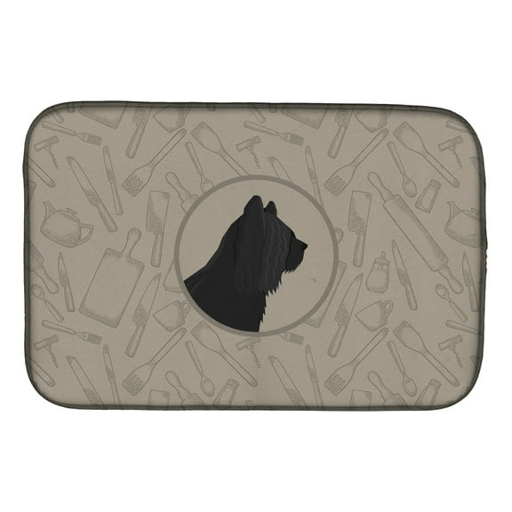 Caroline's Treasures Skye Terrier In the Kitchen Dish Drying Mat