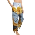 thumbnail image 3 of Cauagu Vibrant Butterfly And Sunflowers Pajama Pants for Women Loose Fit Wide Leg Trouser Pants Casual Elastic Waist Drawstring Lounge Pants, 3 of 6
