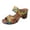 Pink, variant on Womens Ethnic Retro Platform Slip on Dress Sandals Bohemian Beach Vintage Casual Leather Arch Support Chunky Block High Heels Slides Slippers for Vacation Blue Size 7