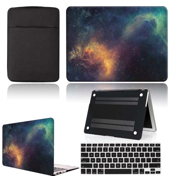 Hard Shell Laptop case Sleeve Bag Keyboard Cover - for Apple MacBook Air Pro Retina 11 12 13 15&New Air13/Pro 13 15 Touch Bar (space 02,Macbook White A1342)