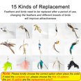 thumbnail image 3 of Handfree Bird/Feather Cat Wand with Bell Powerful Suction Cup Interactive Toys for Cats Kitten Hunting Exercise Pet Products ShopWise Round, 3 of 37