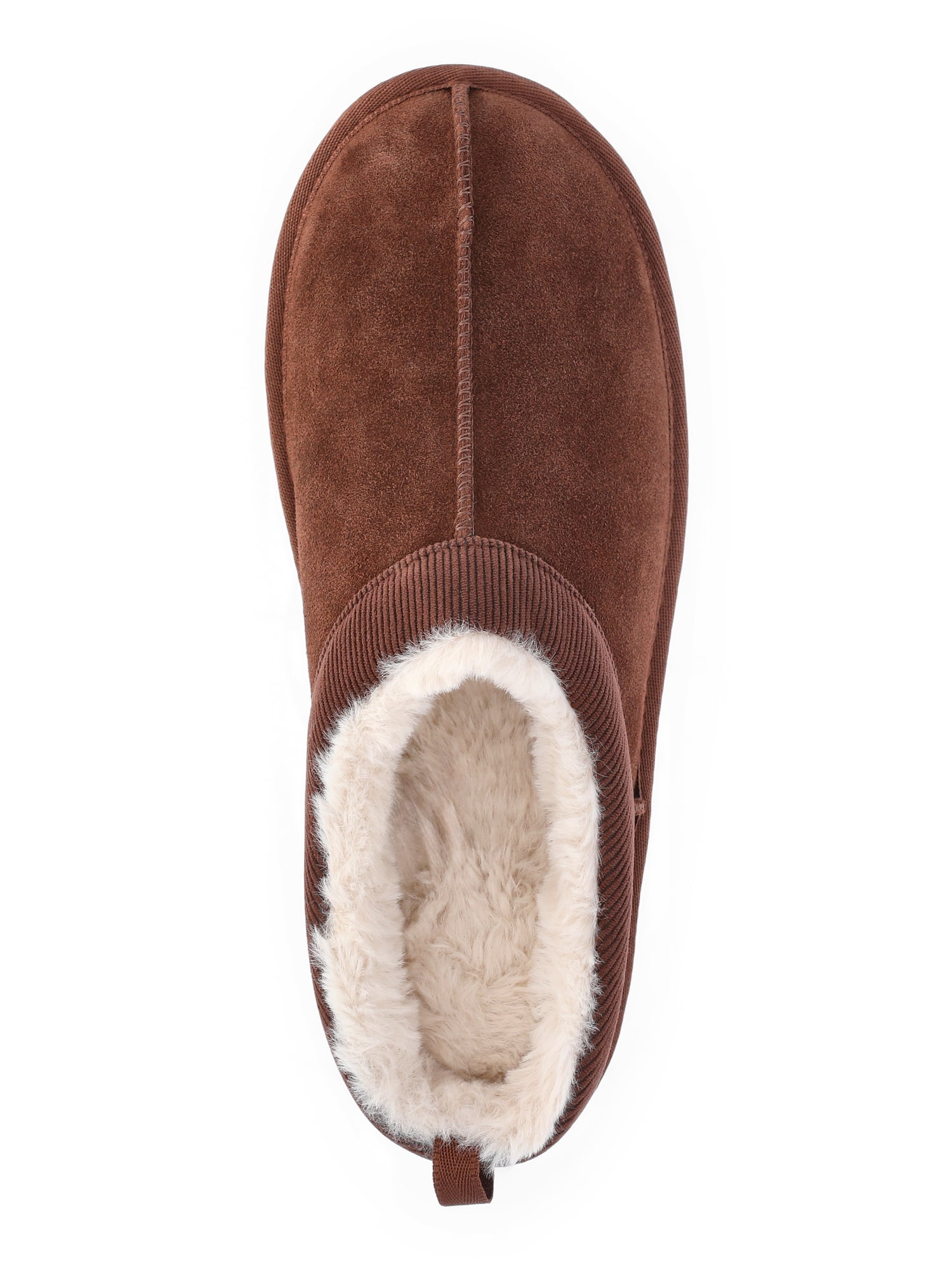 Joyspun Women's Ultra Short Faux Suede Platform Clog Slippers