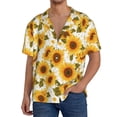 thumbnail image 1 of Fotbe Modern Elegant Sunflower Camisa Estampada de Manga Corta para Hombre, Casual de Verano, Estilo Playero, Sin Arrugas-XX-Large, 1 of 5