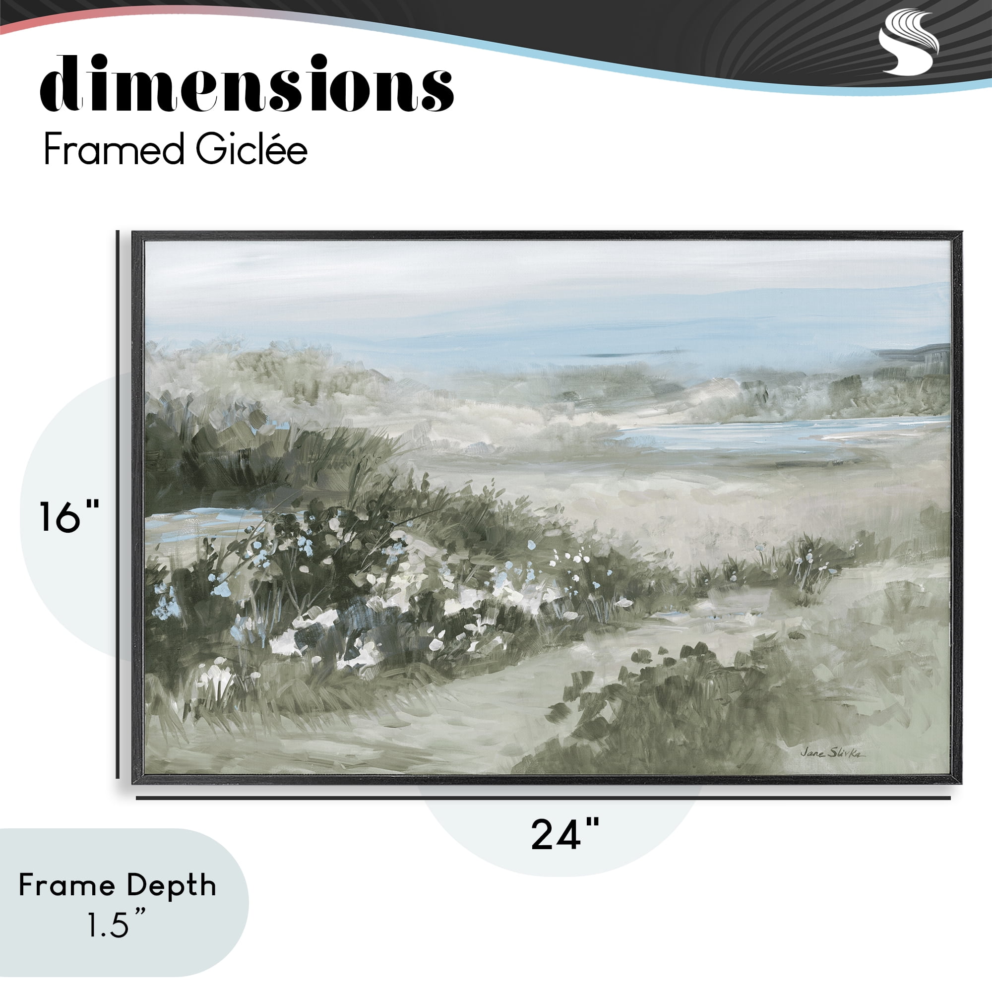 Stupell Industries Neutral Quiet Composition Landscape Black Framed Giclee Art, design by Jane Slivka