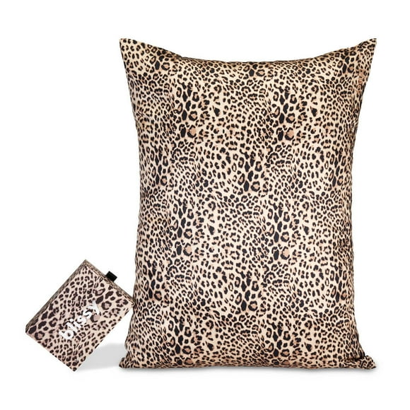 Blissy Silk Pillowcase - 100% Pure Mulberry Silk - 22 Momme 6A High-Grade Fibers - Silk Pillow Cover for Hair & Skin - Regular, Queen & King with Hidden Zipper (Queen, Leopard)